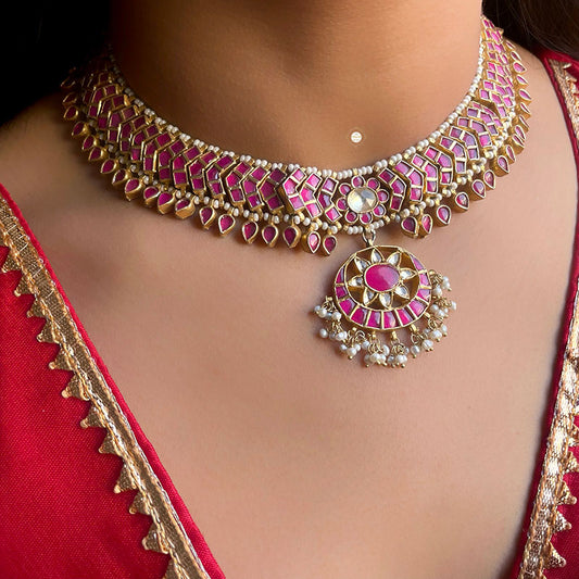 Full Gold Chaand Sitara Necklace