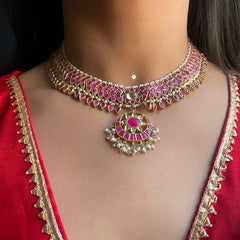 Full Gold Chaand Sitara Necklace