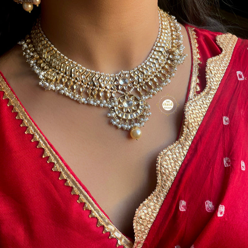 Full Gold Chaand Sitara Necklace