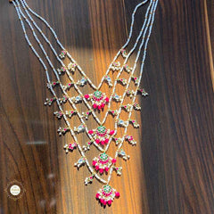Buy Sterling Silver Kundan Rajwada Rani Haar Neckalce Online