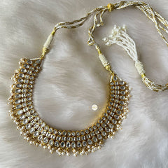 Rajwadi Pearl Kundan Necklace