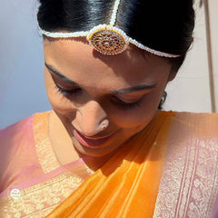 Sterling Silver Royal Kundan Borla Maang Tikka