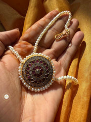 Sterling Silver Royal Kundan Borla Maang Tikka