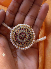 Sterling Silver Royal Kundan Borla Maang Tikka