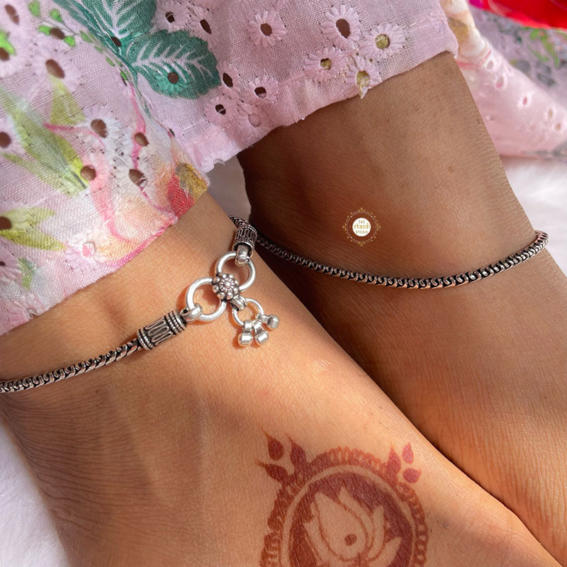 Pure Silver Sadabahar Chain Anklet