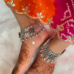 Jashn Kundan Rangoli Anklet