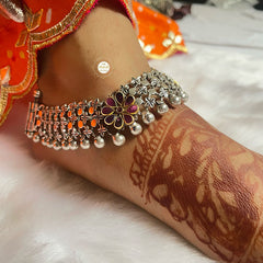 Jashn Kundan Jali Anklet