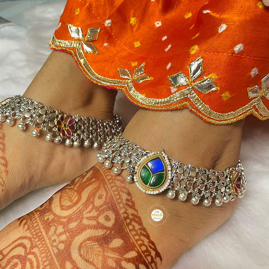 Jashn Kundan Jali Anklet