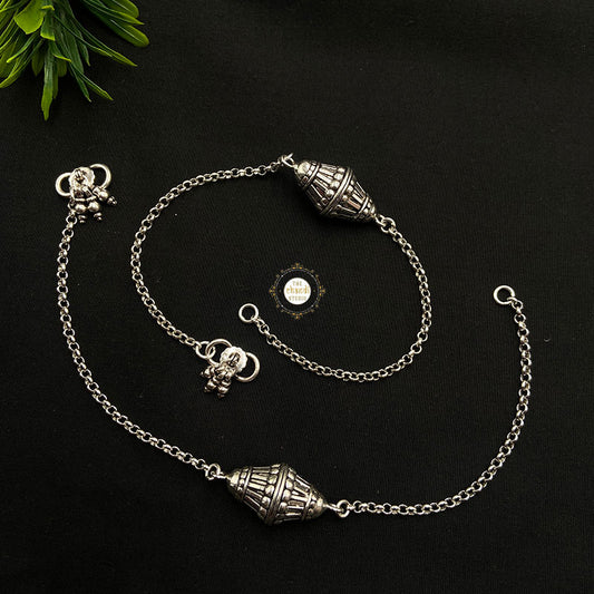 925 Sterling Silver Dholki Anklet