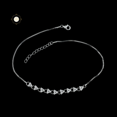 Sparkling Silver Twinkle Triangle Anklet