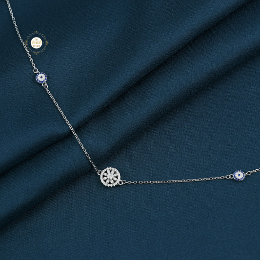 Sparkling Silver Bloom Anklet