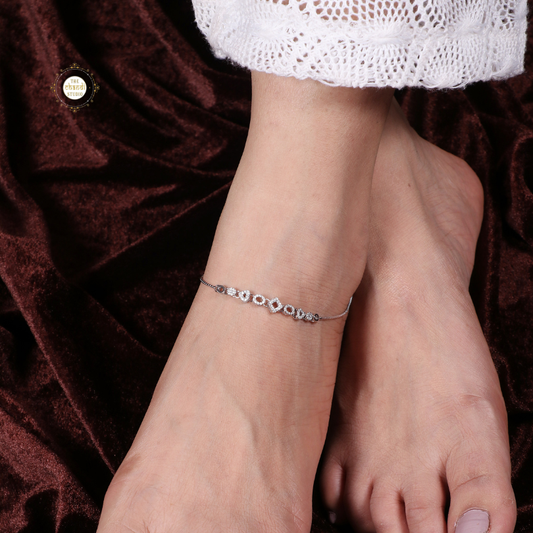 Sterling Silver Sparkling Silver Shimmering Grace Anklet