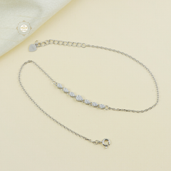 Sparkling Silver Classic Everyday Anklet