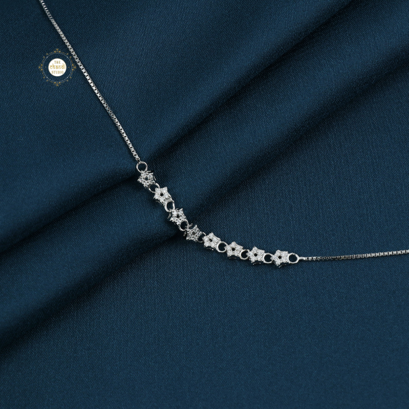 Sparkling Silver Twinkle Star Anklet