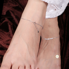 Sparkling Silver Floral Shine Anklet