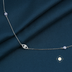 Sparkling Silver Evil Eye Anklet