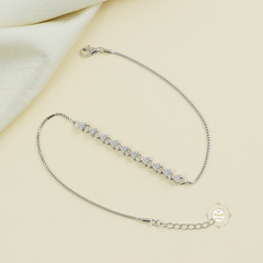 Sparkling Silver Twinkle Triangle Anklet