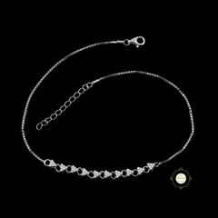 Sparkling Silver Twinkle Triangle Anklet