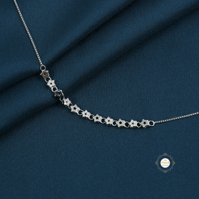 Sparkling Silver Twinkle Star Anklet