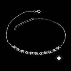 Sparkling Silver Twinkle Star Anklet