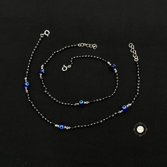 925 Sterling Silver Evil Eye Anklet