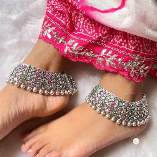 Royal Bloom Silver Anklet