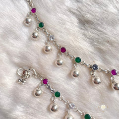 Utsav Ball Drop Stone Anklet