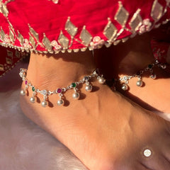 Utsav Ball Drop Stone Anklet