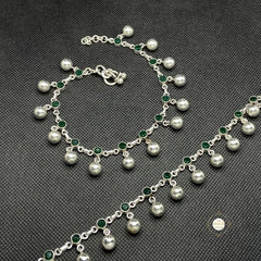 Utsav Ball Drop Stone Anklet