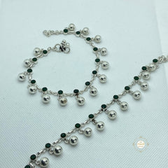 Utsav Ball Drop Stone Anklet