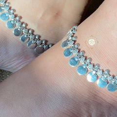 Silver Radiance Coin Anklet