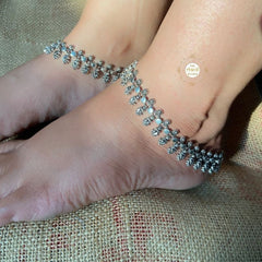 Silver Droplet Anklet