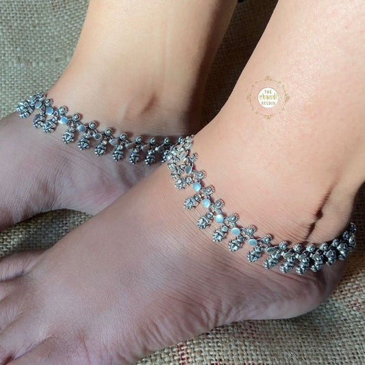 Silver Droplet Anklet