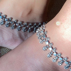 Silver Droplet Anklet