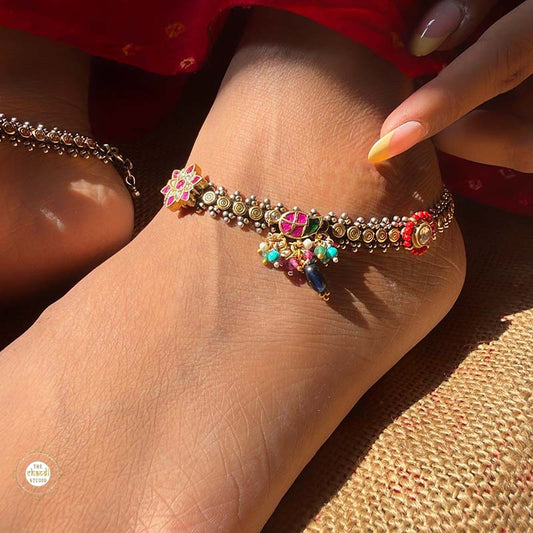 Sterling Silver Jashn Fushion Tota Anklet