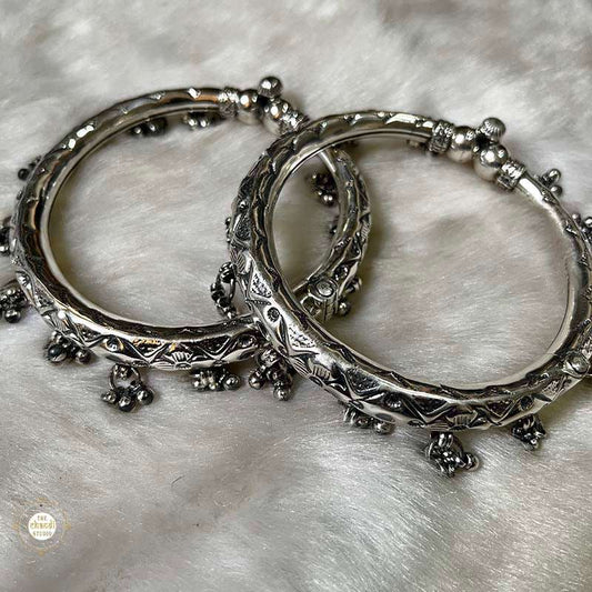 925 Sterling Silver Ghungroo Leg Kada (Piece)