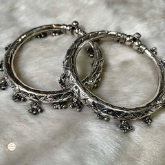 925 Sterling Silver Ghungroo Leg Kada (Piece)