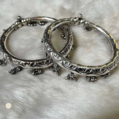 925 Sterling Silver Ghungroo Leg Kada (Piece)