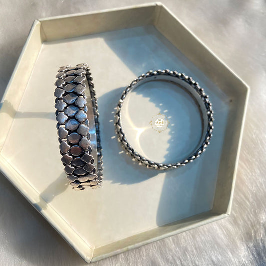 Silver Circle of Bloom Bangles