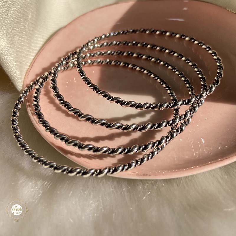 Sterling Silver Silver Rope Bangle (Piece)