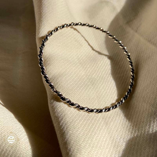 Silver Rope Bangle (Piece)
