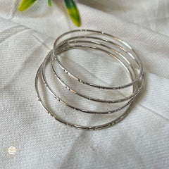 Sterling Silver Rope Glide Bangle (made to order)