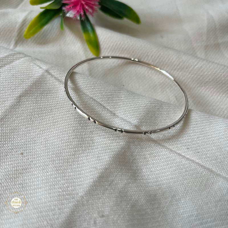 Sterling Silver Rope Glide Bangle (made to order)
