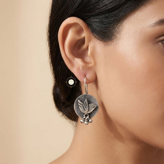 Sterling Silver Parinde Ghungroo Earring