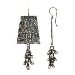 Sterling Silver Peacock Ghungroo Earring