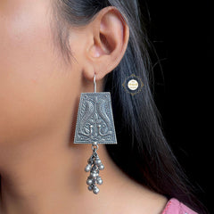 Sterling Silver Peacock Ghungroo Earring