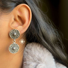 Sterling Silver Floral Earring