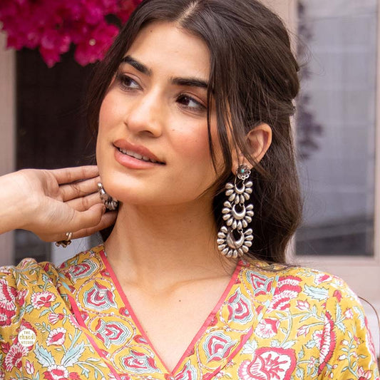 Crescent Moon Layered Earrings