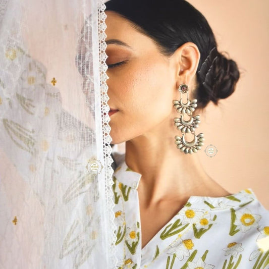 Crescent Moon Layered Earrings