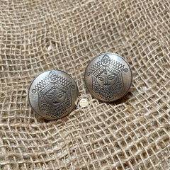 Hand Engraved Durga Studs